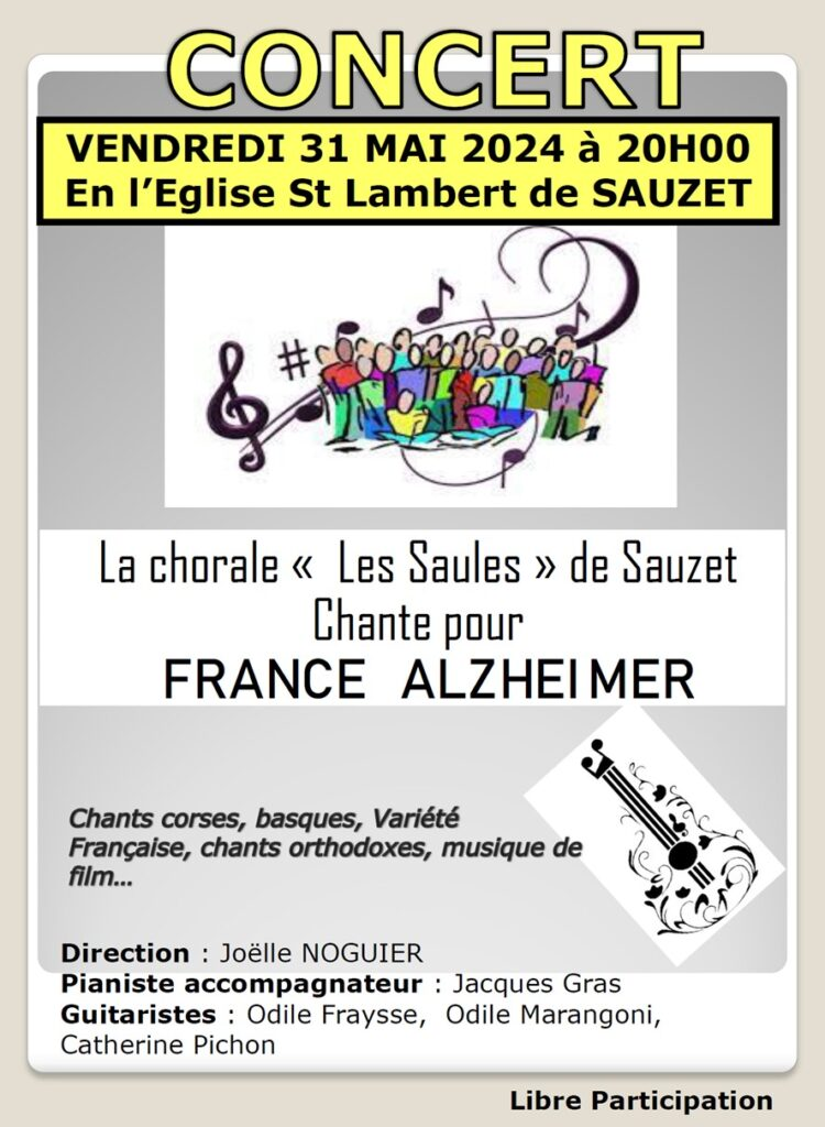 chorale les Saules de Sauzet chante pour France Alzheimer